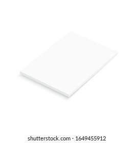 Closed book, cover. Mockup. Vector.