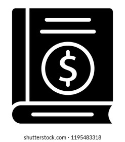 Closed book with dollar symbol denoting bookkeeping 