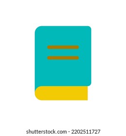 Closed book flat color ui icon. Educational material. Learning resource. School library. Knowledge. Simple filled element for mobile app. Colorful solid pictogram. Vector isolated RGB illustration