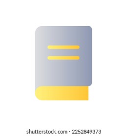 Closed book flat gradient two-color ui icon. Educational material. Learning resource. School library. Simple filled pictogram. GUI, UX design for mobile application. Vector isolated RGB illustration