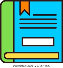 Closed book Flat Style Sample EPS Icon