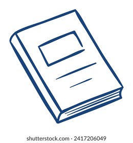 Closed book. Hand drawn vector illustration.