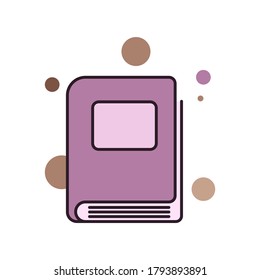 Icono de libro cerrado. Estilo plano. Ilustración de esquema. Aislado. 