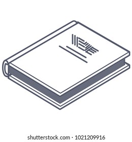 Closed book icon or graphic.