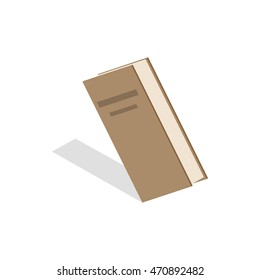 Closed book icon in isometric 3d style on a white background