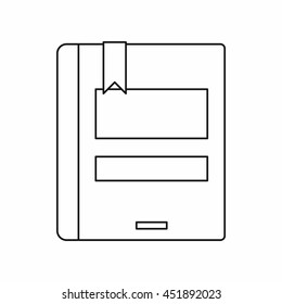 Closed book icon in outline style isolated vector illustration