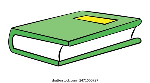 A closed book isolated on white background