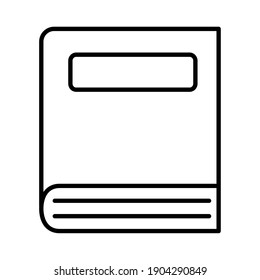 closed book with label front view line style icon design, Education literature and read theme Vector illustration