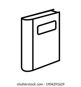 libro cerrado con icono de línea de etiqueta diseño aislado, literatura educativa y tema de lectura Ilustración vectorial