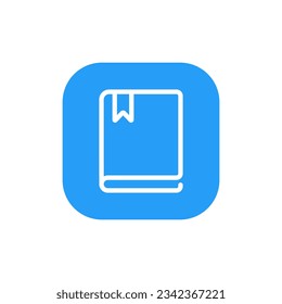 Closed book line icon vector in square background