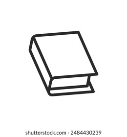 Geschlossenes Buch, lineares Stilsymbol. Bearbeitbare Strichbreite