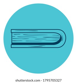 closed book literature, line style in circle frame vector illustration design