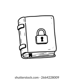 Closed Book with Lock on Cover Symbolizing Security