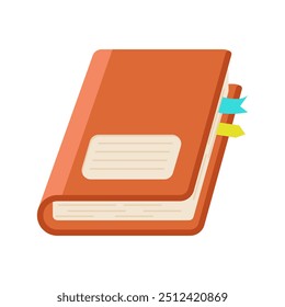 Closed Book With Note Vector Illustration