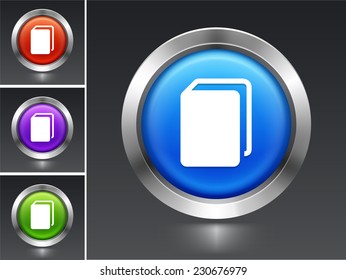 Closed Book on Blue Round Button