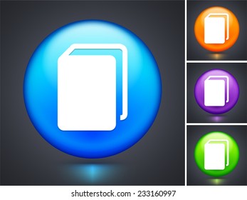 Closed Book on Blue Round Button