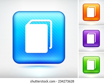 Closed Book on Blue Square Button