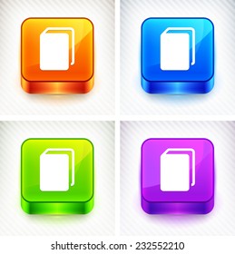 Closed Book on Color Square Buttons