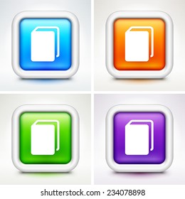 Closed Book on Multi Color Square Buttons
