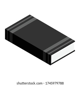 Icono de lectura de libro cerrado. Vista isométrica. Aislado sobre fondo blanco. Vector