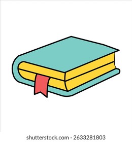 Closed book with a red bookmark