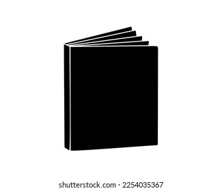 Closed book silhouette. Education symbol. Book silhouette. Bookstore, library icon. Vector illustration