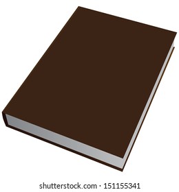 Closed Book In The Thick Cover. Vector Illustration.