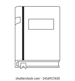 closed book top view icon cartoon isolated in black and white vector illustration graphic design