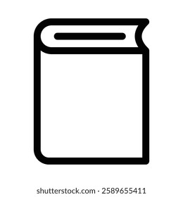 Closed book vector icon for education, knowledge, and library themes. Editable stroke.