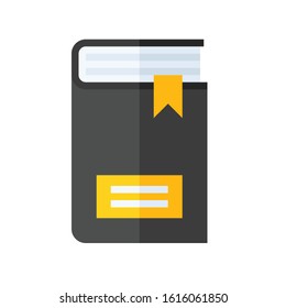 Closed book vector illustration, flat design icon