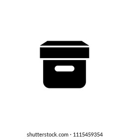 Closed Box. Flat Vector Icon illustration. Simple black symbol on white background. Closed Box sign design template for web and mobile UI element