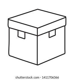 closed box icon black and white