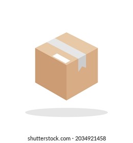 Closed box icon in flat style. Delivery box sealed symbol for your web site design, logo, app, UI Vector EPS 10.