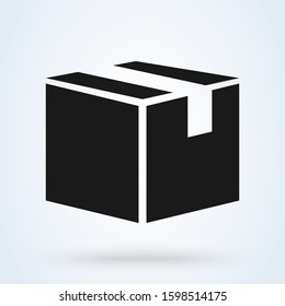 closed box Simple vector modern icon design illustration.