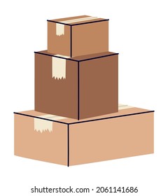 closed boxes pile over white