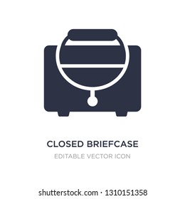 closed briefcase icon on white background. Simple element illustration from Fashion concept. closed briefcase icon symbol design.