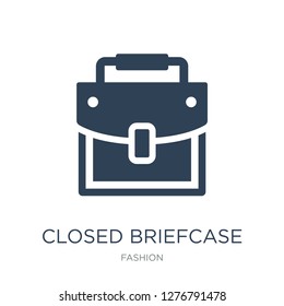 closed briefcase icon vector on white background, closed briefcase trendy filled icons from Fashion collection, closed briefcase vector illustration