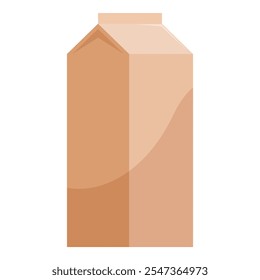 Closed brown carton package for storing milk, juice, or other liquids, featuring a gable top design for easy pouring