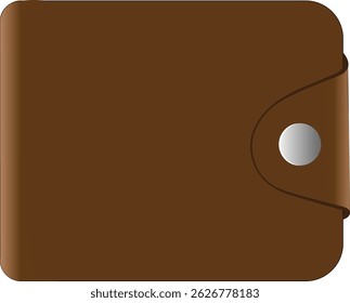 Ilustração de carteira de couro marrom fechada. 