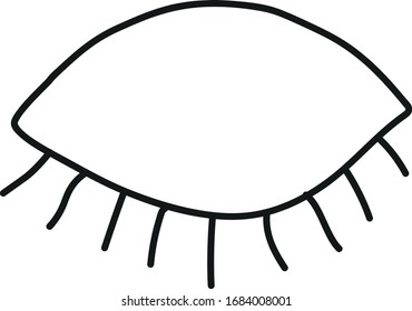 closed bw cartoon vector eye