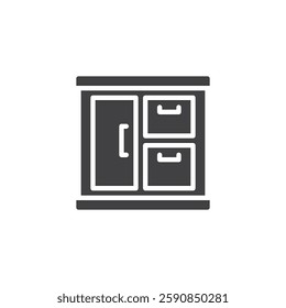 A closed cabinet vector icon. filled flat sign for mobile concept and web design. Shoe Cabinet glyph icon. Furniture symbol, logo illustration. Vector graphics