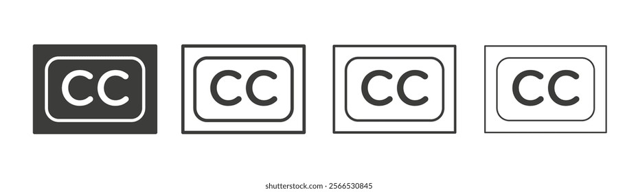 Closed caption icon collection for website design, app, UI design.