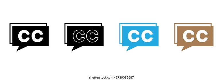 Concepto de icono de subtítulo cerrado. símbolo de logotipo para Web y móvil. píxel perfecto. Ilustración vectorial Eps 10 .