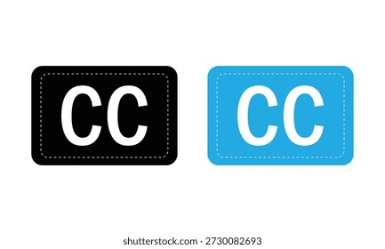 Concepto de icono de subtítulo cerrado. símbolo de logotipo para Web y móvil. píxel perfecto. Ilustración vectorial Eps 10 .