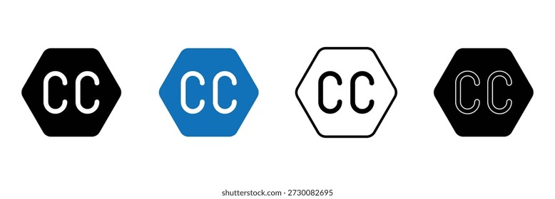 Concepto de icono de subtítulo cerrado. símbolo de logotipo para Web y móvil. píxel perfecto. Ilustración vectorial Eps 10 .