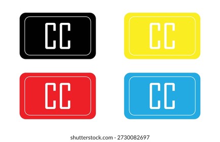 Concepto de icono de subtítulo cerrado. símbolo de logotipo para Web y móvil. píxel perfecto. Ilustración vectorial Eps 10 .