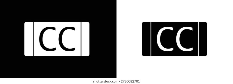 Concepto de icono de subtítulo cerrado. símbolo de logotipo para Web y móvil. píxel perfecto. Ilustración vectorial Eps 10 .