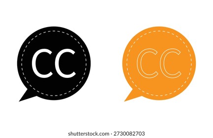 Concepto de icono de subtítulo cerrado. símbolo de logotipo para Web y móvil. píxel perfecto. Ilustración vectorial Eps 10 .