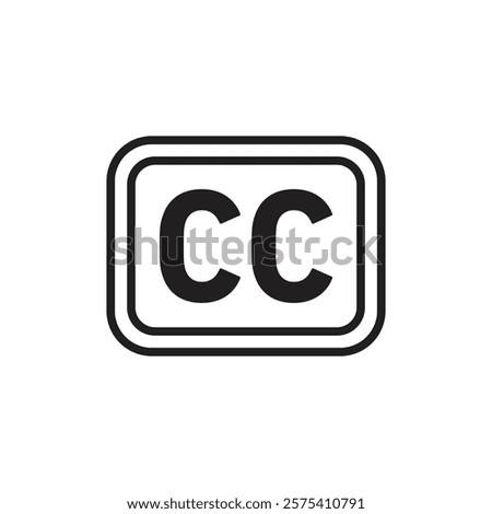 Closed caption icon Flat vector set outline