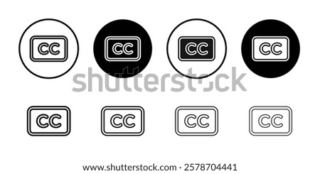 Closed caption icon Isolated flat vector in outline